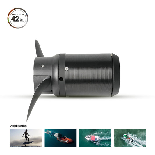 FRC IP68 Waterproof Brushless DC MPS 6374 Motor 80KV 3.2KW 42kg Thrust for Surfing Boat Underwater Thruster |Hydro | Efoil