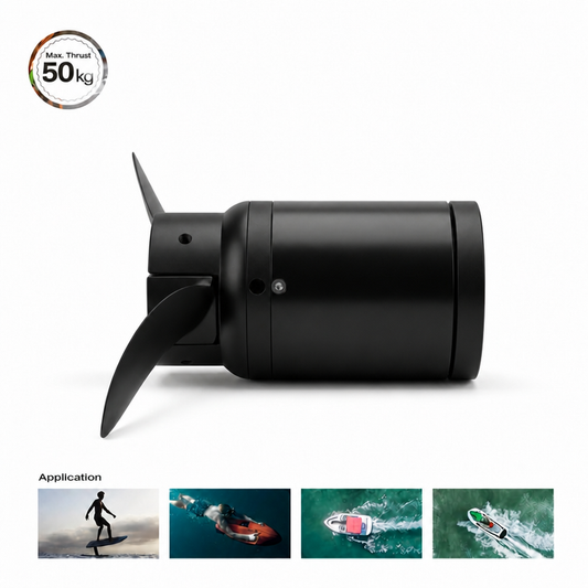 FRC IP68 Waterproof Brushless DC 6384 Motor 80KV 4KW 47kg Thrust for Surfing Boat Underwater Thruster |Hydro | Efoil Unpowered hydrofoil thruster motor/Stand-up paddle board propulsion motor